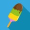 Vector ice cream collection. Cartoon ice cream. Colorful fruit ice cream. Ice lolly.