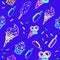 Vector ice cream pattern in blue