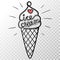 Vector ice cream with transparent background. Fancy and cute ill