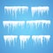 Vector icicle and snow elements clipart