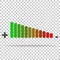 Vector icon adjustment of loudness on a transparent background