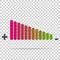 Vector icon adjustment of loudness on a transparent background