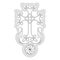 Vector icon with ancient Armenian symbol Khachkar. Armenian cross stone