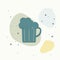 Vector icon of beer mug on multicolored background