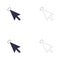 Vector icon black and outline mouse arrows with stroke click for animation motion graphic. Flat cursor pointer sign button element