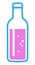 Vector icon of blue bottle with pink lemonade liquid