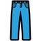 Vector Icon of a blue jeans for men or women in flat style. Pixel perfect. business and office look.