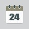 Vector icon calendar day number 24, 24th day month