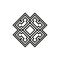 Vector icon: Celtic knot, triquetra cross or Trinity symbol with heart shape. eps