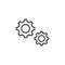 Vector icon cogwheel. Setting icon vector. vector image machine gears and transmission parts