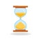 Vector icon of a color hourglass in trendy flat style.