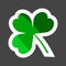 Vector icon colored sticker three-leafed clover. Vector illustration. Layers grouped for easy editing illustration. For your