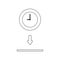 Vector icon concept of clock inside moneybox hole