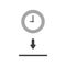 Vector icon concept of clock time inside moneybox hole