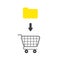 Vector icon concept of closed file folder into shopping cart