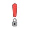 Vector icon concept of exclamation mark opened padlock