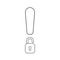 Vector icon concept of exclamation mark opened padlock