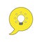 Vector icon concept of glowing light bulb inside speech bubble