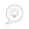 Vector icon concept of glowing light bulb inside speech bubble