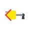 Vector icon concept of house key inside keyhole