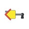 Vector icon concept of house key inside keyhole