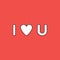 Vector icon concept of i love you abbreviation text with heart