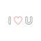 Vector icon concept of i love you abbreviation text with red heart