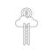 Vector icon concept of ladder reach dollar coin on cloud