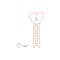 Vector icon concept of love key reach keyhole in heart with wooden ladder