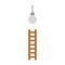 Vector icon concept of reach grey light bulb with ladder