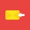 Vector icon concept of received mail envelope with arrow moving