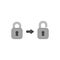 Vector icon concept of two padlock, closed and opened