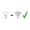 Vector icon concept of wireless wifi symbol signal increase with