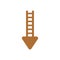 Vector icon concept of wooden ladder with arrow showing down