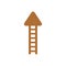 Vector icon concept of wooden ladder with arrow showing up