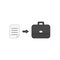 Vector icon concept of written paper into briefcase