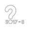 Vector icon concept of year 2017 with question mark and number 8