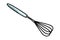 Vector icon of a corolla, doodle illustration of kitchen utensils, a whisk for whipping eggs or cream