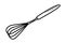 Vector icon of a corolla, doodle illustration of kitchen utensils, a whisk for whipping eggs or cream