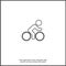 Vector icon of cyclist, sportsman on white isolated background