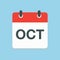 Vector icon day calendar, autumn month October