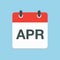 Vector icon day calendar, spring month April