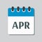 Vector icon day calendar, spring month April