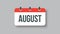 Vector icon day calendar, summer month August