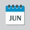 Vector icon day calendar, summer month June