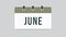 Vector icon day calendar, summer month June