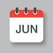 Vector icon day calendar, winter month June