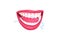 Vector Icon about dental care, girl brushing flossing teeth.