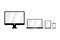 Vector icon for devices. Set for devices. Empty screens. Desktop. Mobile. Laptop. Tablet. Flat design. EPS 10