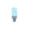Vector icon of energy saving light bulb, electric glass fluorescent lamp.